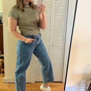 Karina Sterenberg Metallic Knit Sweater Vest